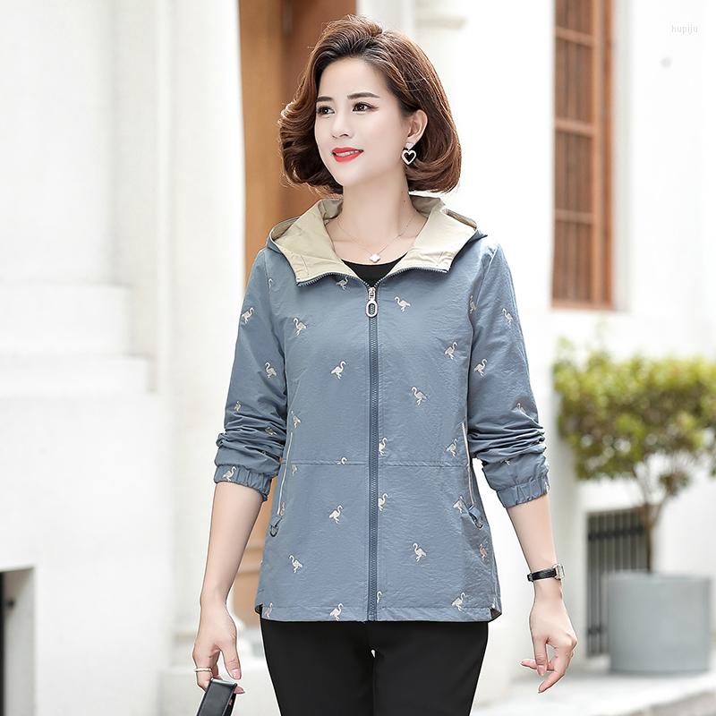 

Women's Jackets Middle-aged And Elderly Women's Coat Tops 2023 Spring Hooded Zipper Jacket Casual Autumn Coats Outerwear Mother Dress
