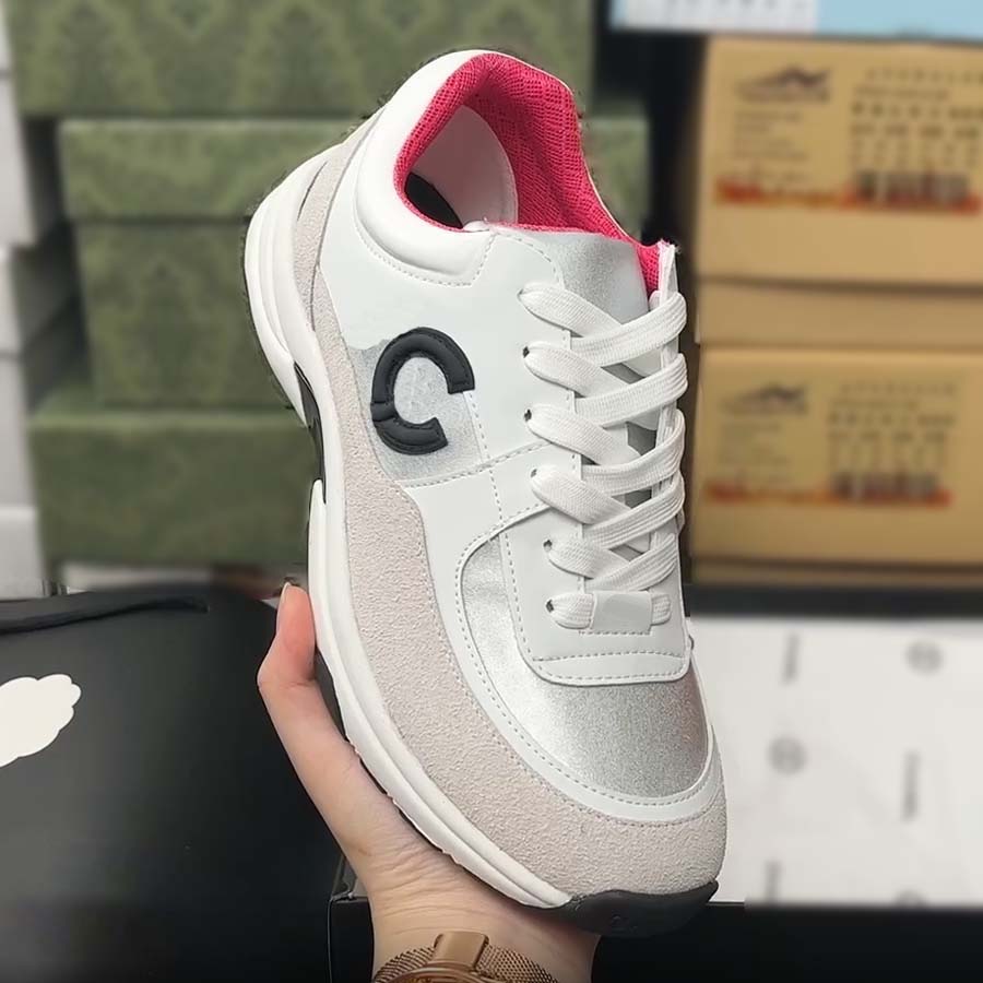 

Designer Shoes Leather Casual Sneakers High Quality Fashion For woman Shoe black white shoes Flat Heel dress Dance Flippers Walking Sneaker, #14