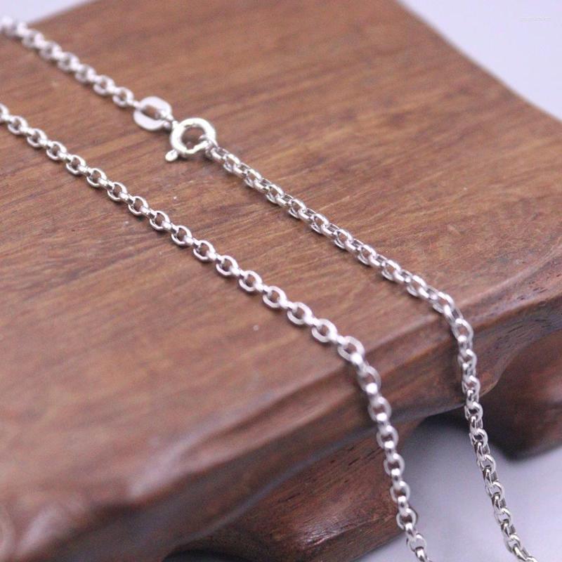 

Chains Pure 18K White Gold Necklace 2mmW Cable Chain Link Stamp Au750 For Woman