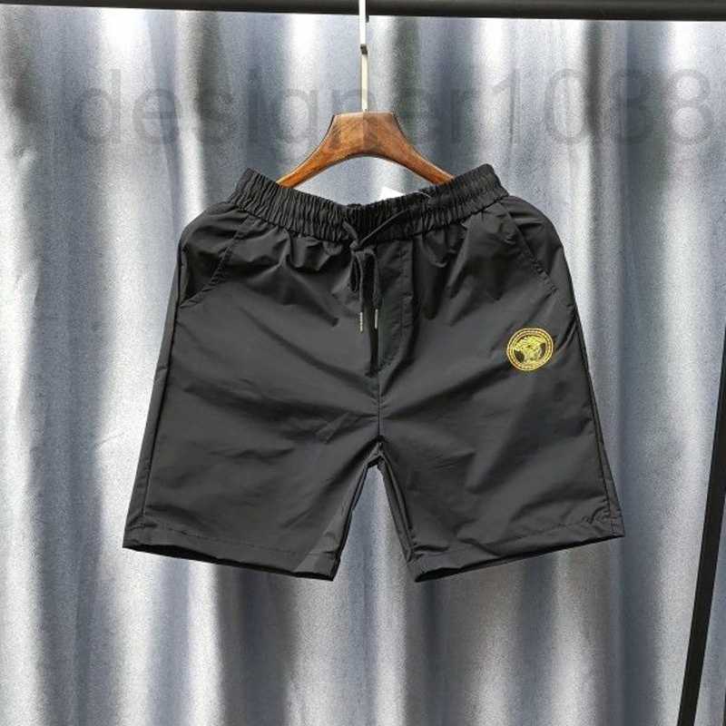 

designer mens quick drying shorts Medusa embroidery cropped pants short breathable beach thin VSM4, Black