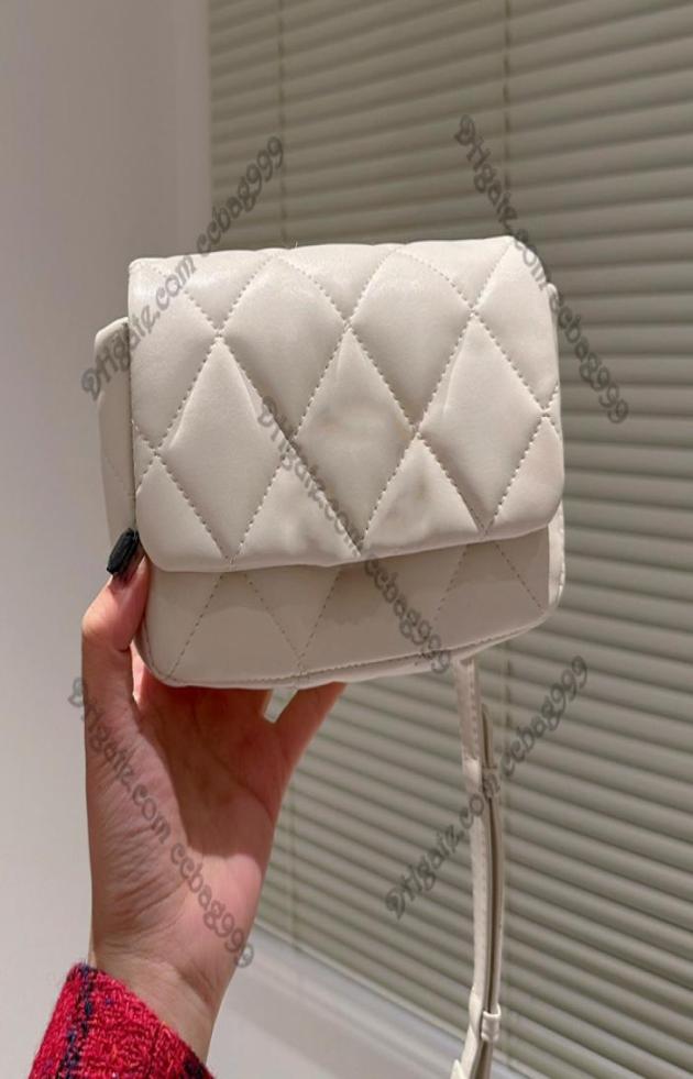 

Vintage Flap Mini 19 Fanny Pack Waist Bags Quilted Shiny Lambskin White Black Designer Handbags With Chain Card Holders Luxury Wal1644970