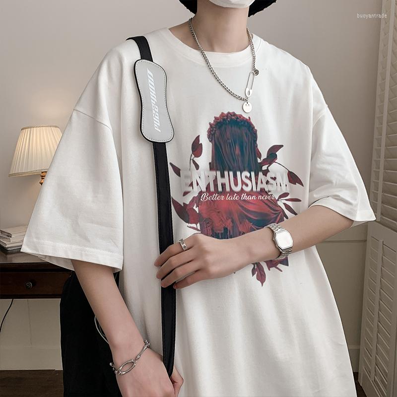 

Men's T Shirts 2023 Summer Cotton Men's T-shirts Graphic Printing Casual Short Sleeve Oversized Fashion Women's T-shirt, Lake blue