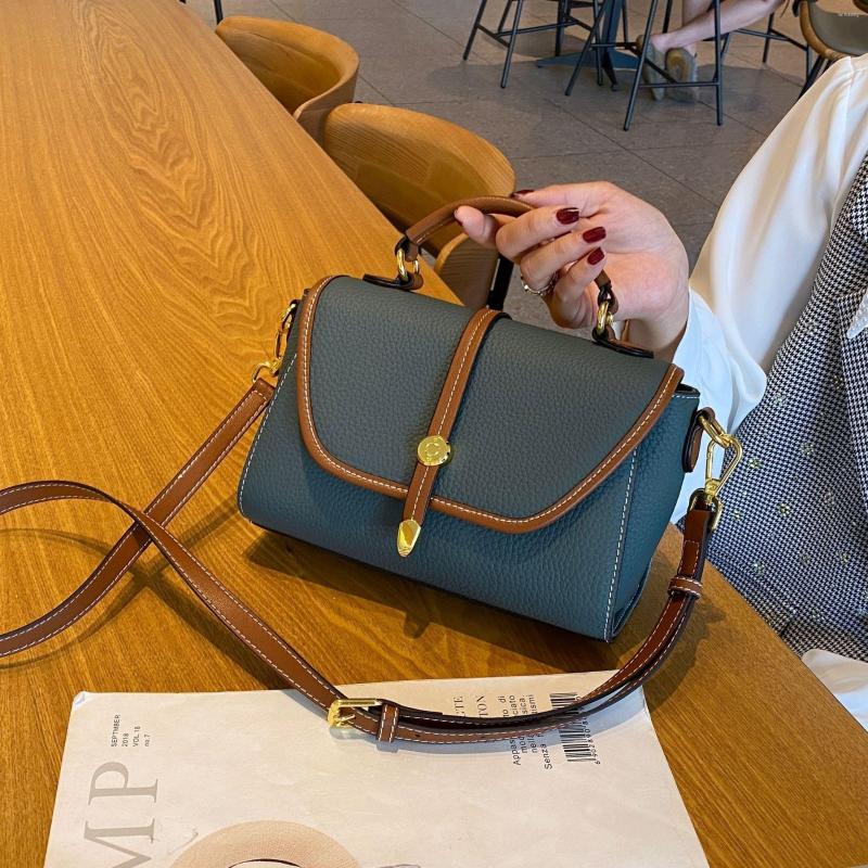 

Evening Bags DD Leather Women's Bag Fashion Portable Shoulder Messenger Fresh Sweet Small Square, Black