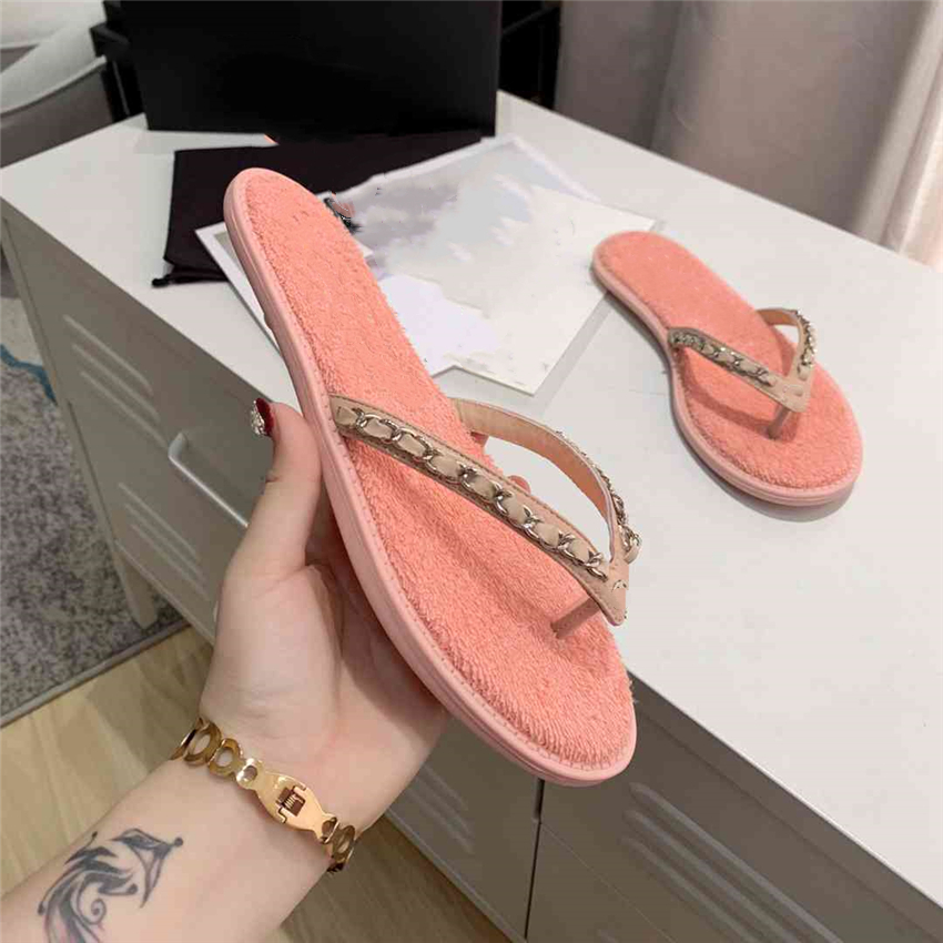 

Fashion Slippers 2023 Channel Luxury design Summer Men flat Women Slope Heel Leather Rubber Letter Logo Casual Sandals 08-011