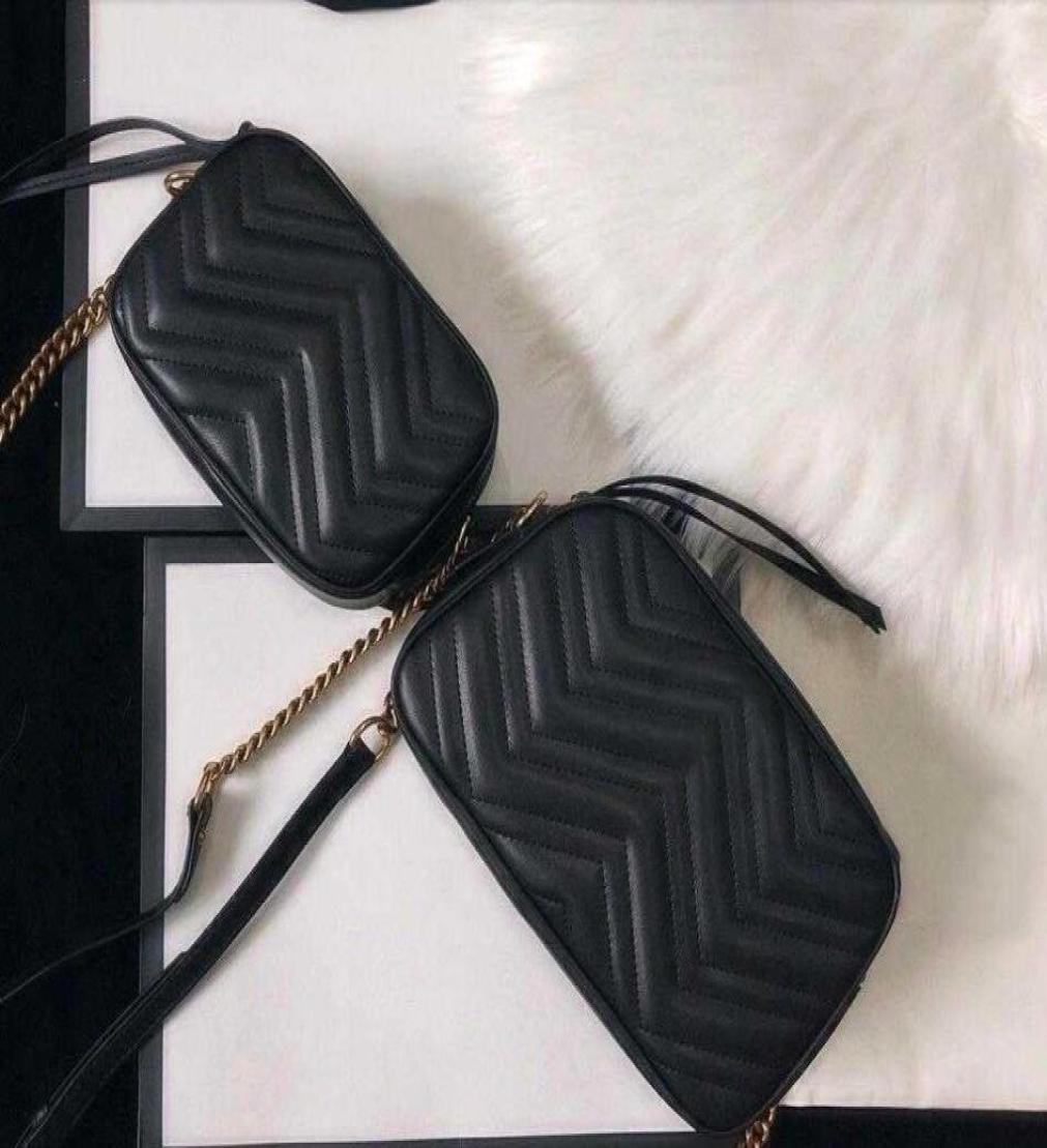 

Handbag Genuine leather shoulder bag chain purse fashion cowhide handbags holder messenger crossbody bags Whole7192561, Black