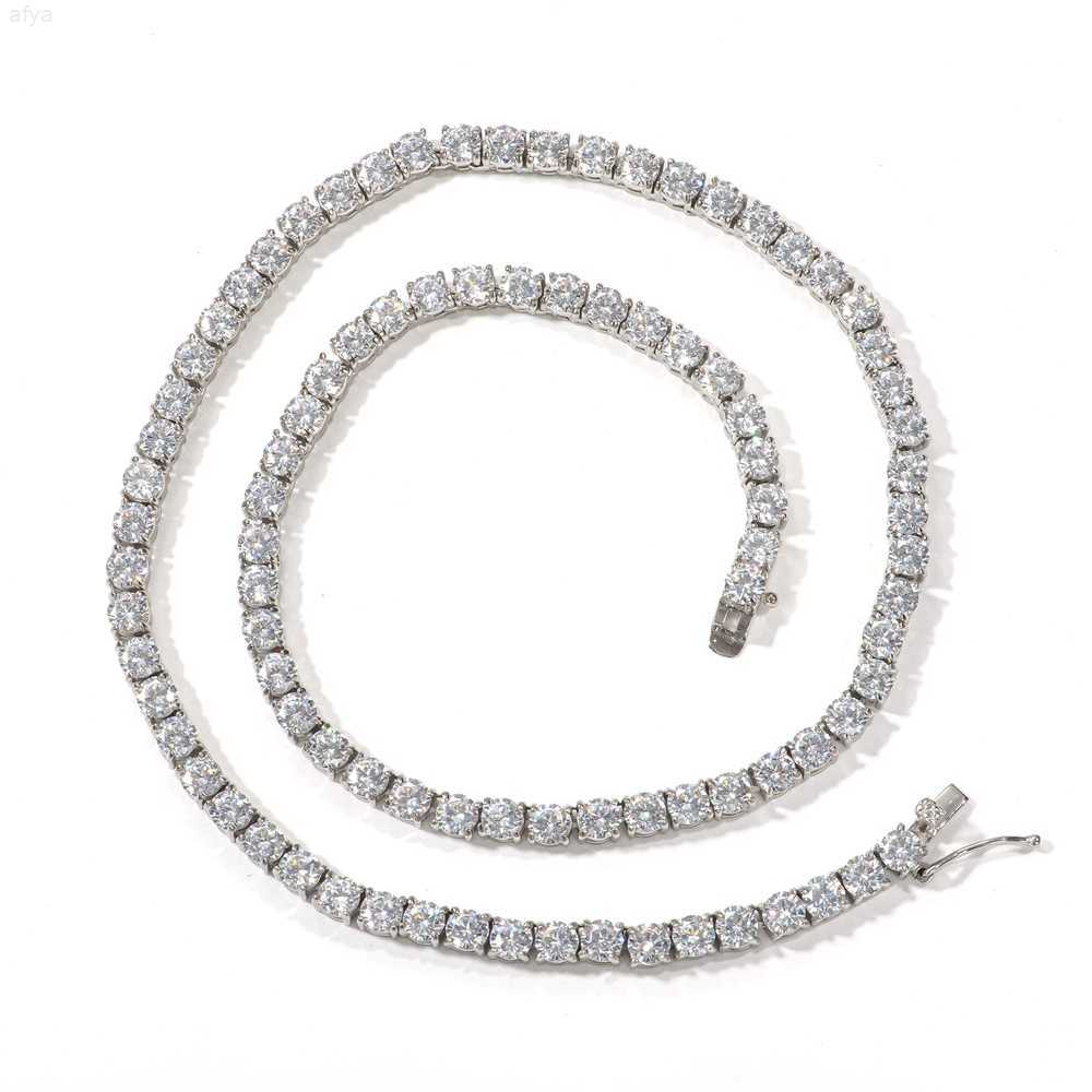

4mm Tennis Chain Men's Hip Hop Single Row Full Diamond Moissan Necklace