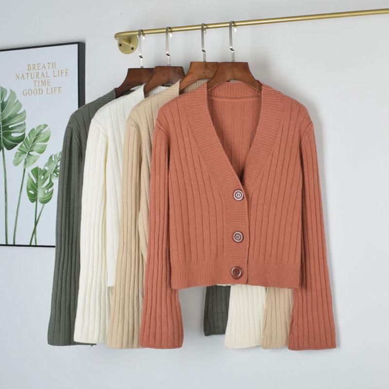 

Women's Knits & Tees Autumn Winter Cardigan Sweater Woman Sweaters Korean Fashion Long Sleeve Top Single Breasted Clothing 2023, Green
