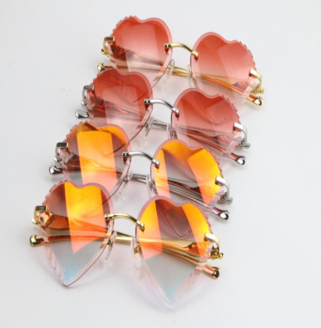 

Male and female Metal leopard Series Panther 3524012 Rimless Sunglasses Vintage Fanciful Eyewear Slim Mix Elongated Triangle Lense7398237