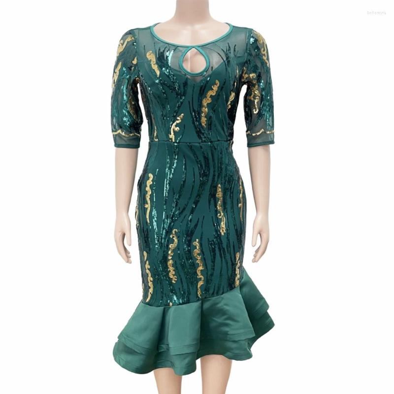 

Ethnic Clothing African Dresses For Women Sequin Three Quarters Sleeve Turkey Evening Wedding Party Dress Muslim Africa Clothes 2023 Spring