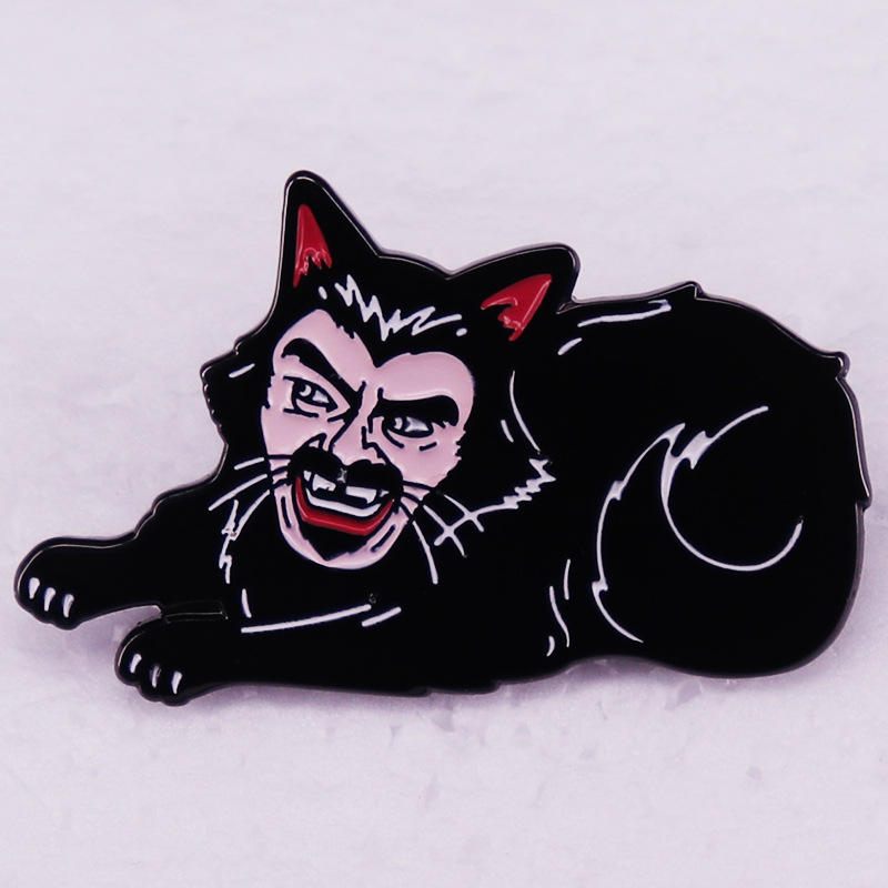 

face cat brooch Cute Anime Movies Games Hard Enamel Pins Collect Metal Cartoon Brooch Backpack Hat Bag Collar Lapel Badges, As picture