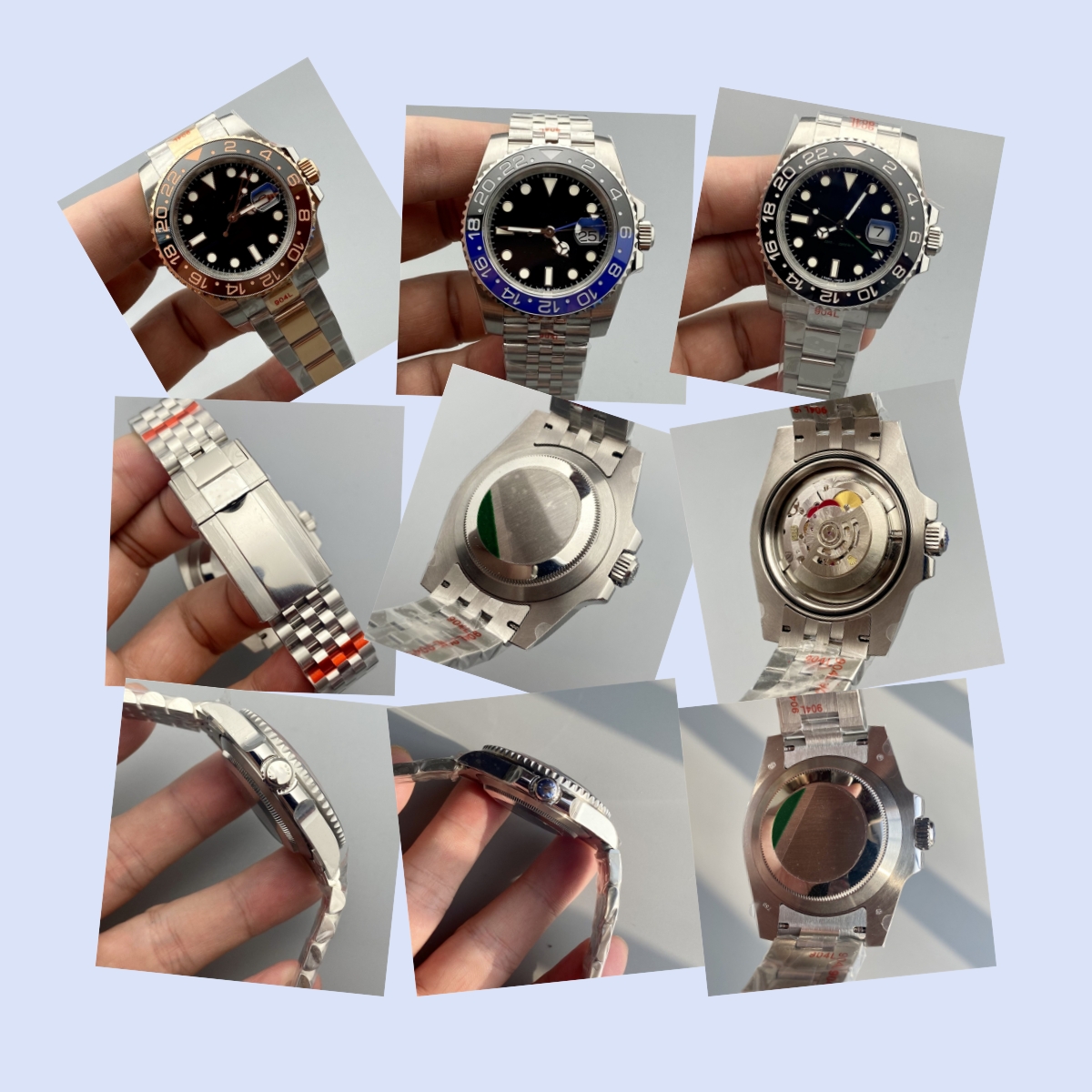 

V14 Montre de luxe mens watches 40mm 3186 or 3285 Automatic mechanical movement 904L steel case luxury watch Wristwatches GMT, As picture