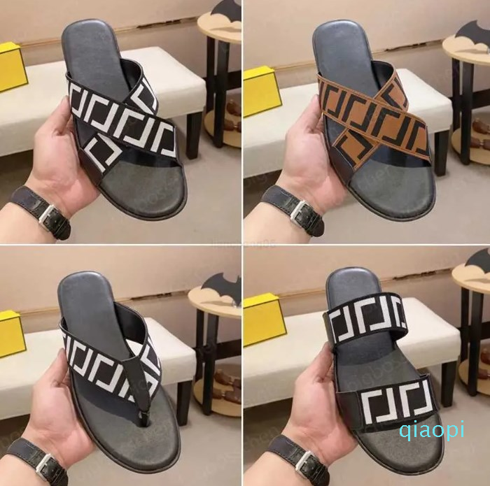 

Slippers 2023 Summer slippers Men's flip-flops Fashion flat non-slip outdoor lettering comfortable beach sandals 38-44 with box, Color 2