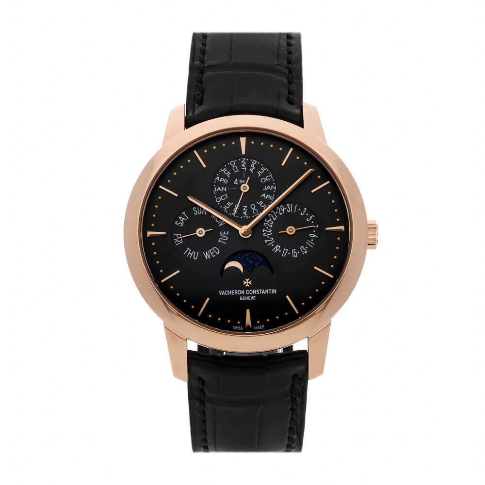 

Elegant Luxury for man concise wrist watches V C Patrim Perpetual Gold Watch 43175/000R-B343 BussinessGentlemenlike High quality Gift, Black