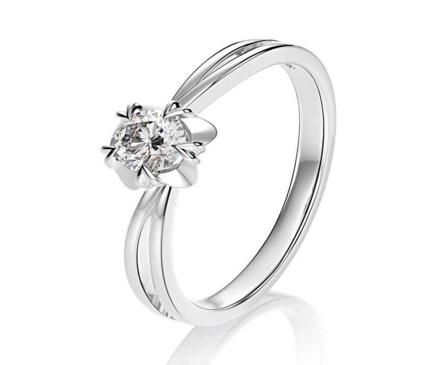 

HBP fashion luxury jewelry straight classic snowflake net red proposal wedding zircon ring main stone 5mm18k gold5637663