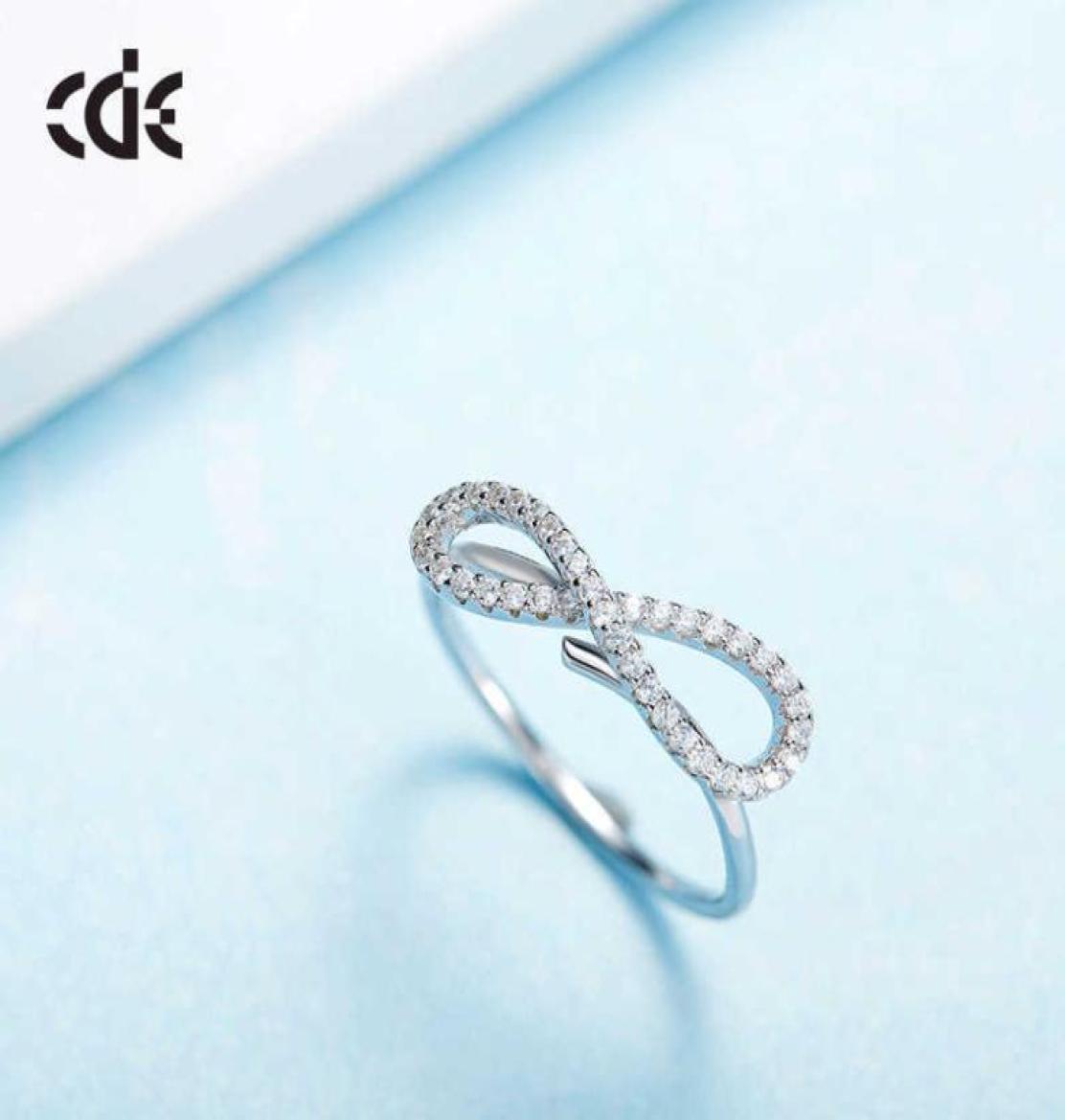 

Japan and South Korea Simple Mouth Adjustable Zircon Ring Female 8word Bow 925 Silver Jewelry Gift for Girlfriend7800685