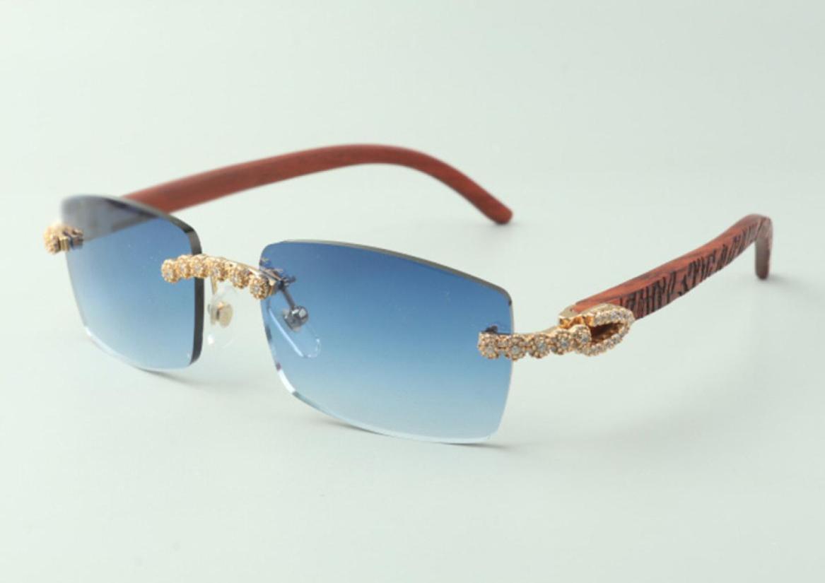 

2021 Bouquet Diamond Sunglasses 3524012 with Natural tiger wooden sticks glasses Lens 30 Thickness8907292
