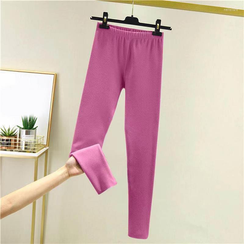 

Women's Leggings Women Winter Solid Color Slim Fit Thermo Warm Trousers Elastic High Waist All-Match Underwear Female Legging, Grey