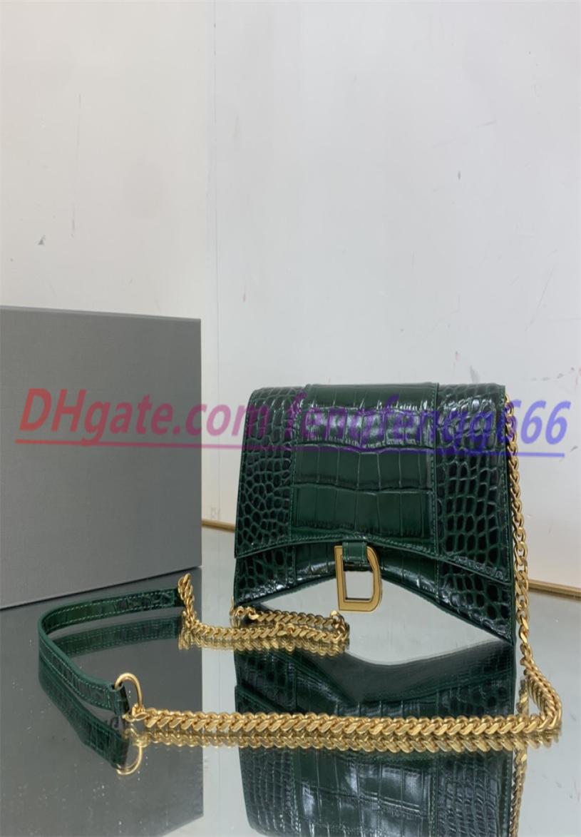 

High designer handbag shoulder bags strap wallet design crocodile half moon backpack letter shopping bag chain shoulder buckle zip5593017, Green