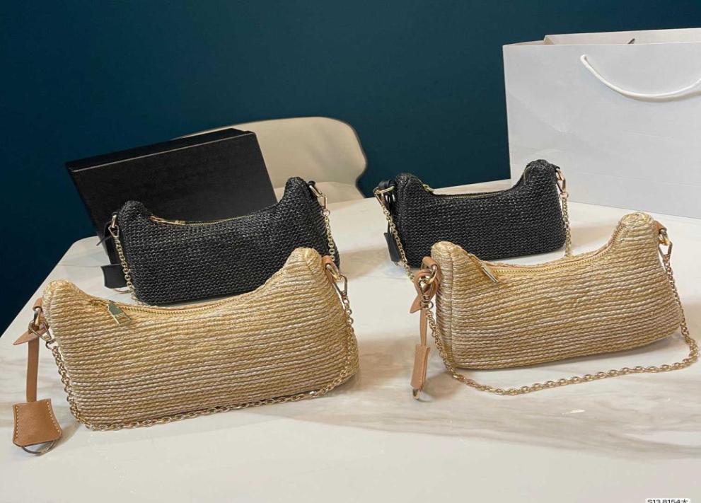 

2022 designer shoulder bag woven threeinone underarm dumpling bag messenger summer allma7407327, Khaki