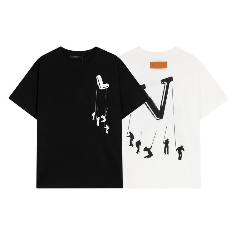 

Mens T Shirts Tech Men Womens V Letter T-shirts Mans Streetwear Designer Tee Balences Short Sleeve Luxurys Clothing Tees Fashion Clothes, Black