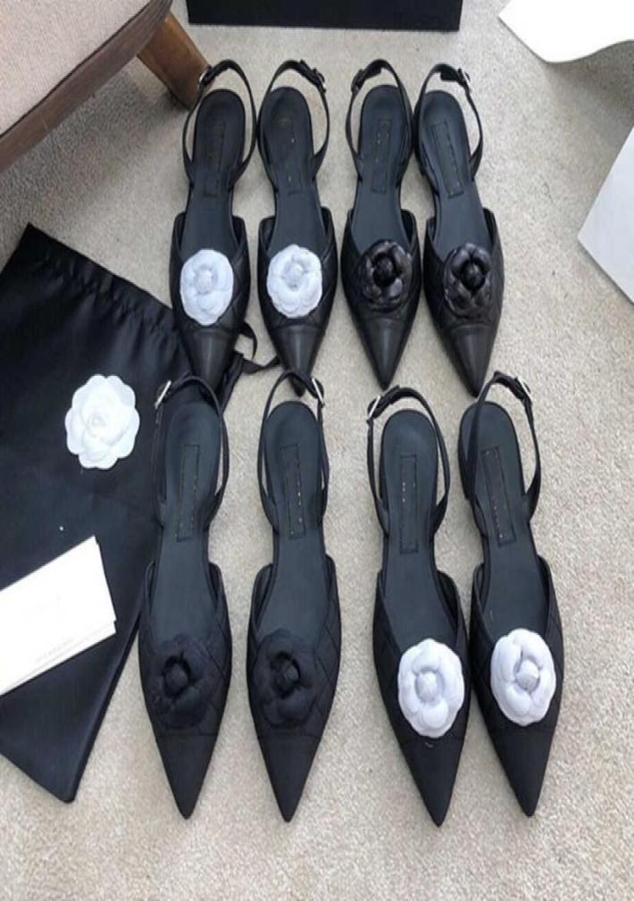 

Black Leather Quilted Camellia Sandals Slingback Pumps Women High Heels Half slippers flip flops Peep Toe Shoes Low Block Heel Sli9017278, Red