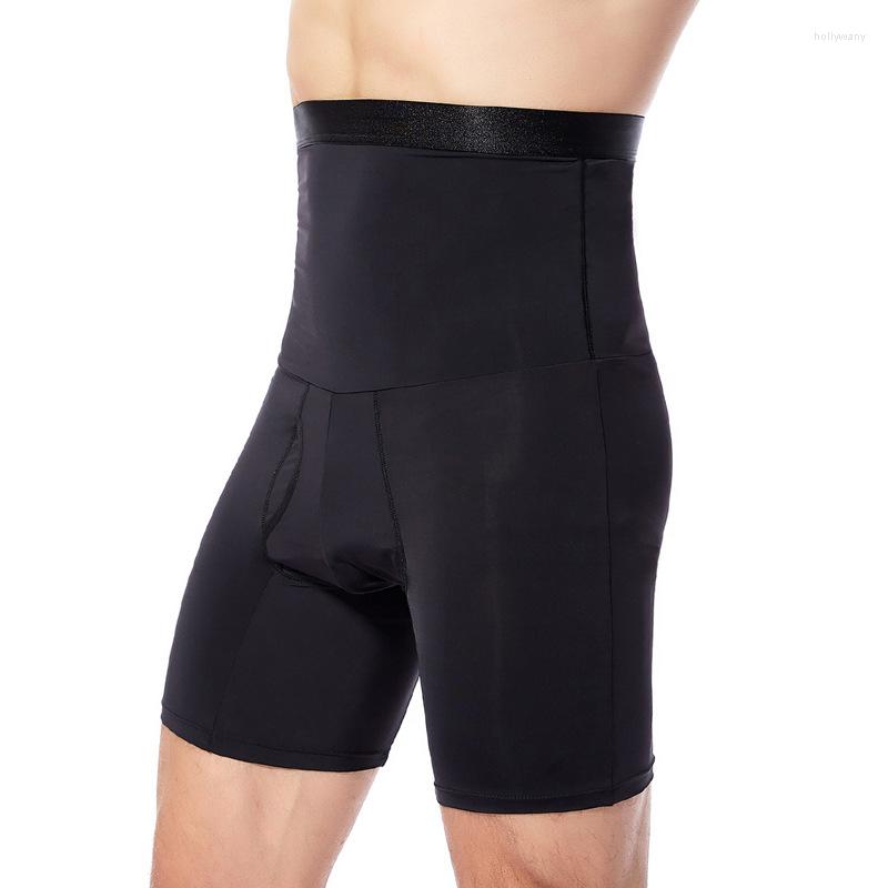 

Women's Shapers Men's Underwear With Ice-silk Tuck-in Hip-up Waist-down And Stomach-down Body-building Pants Flat Feet, Black