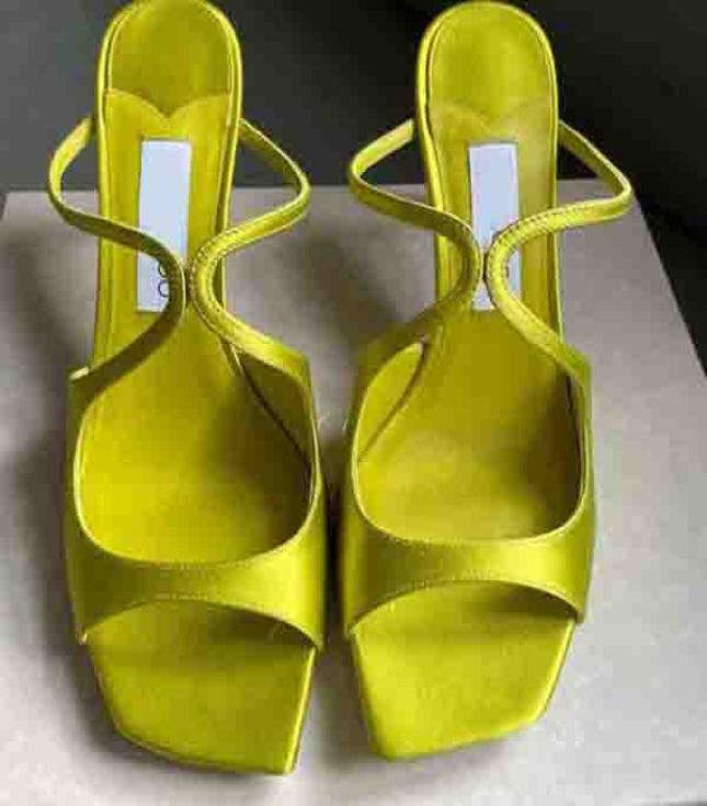 

Brand High heel Women sandal slipper shoes luxury designer Anise 95mm cutout detail mules glitter and patent leather slide sandal2063777, Red