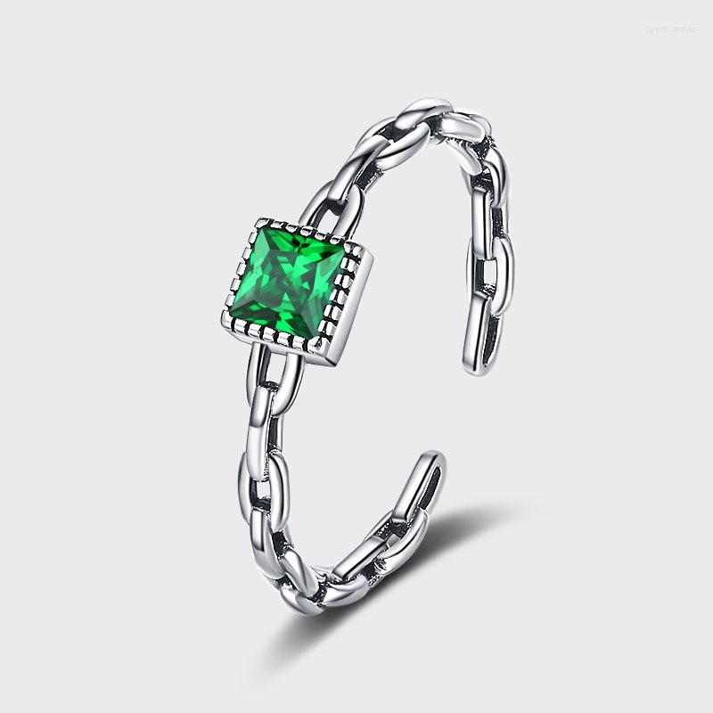 

Wedding Rings Vintage Square Green Crystal Zircon Stone Engagement For Women Statement Jewelry AccessoriesTrendy Band Gift