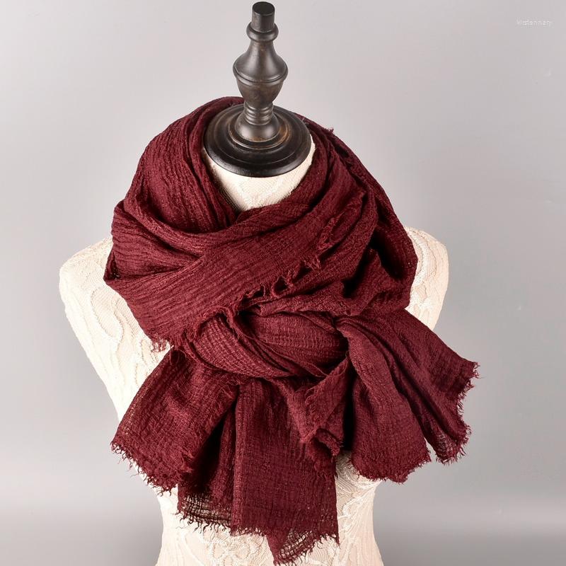 

Scarves Pure Cotton And Linen Headscarf Is Slightly Wrinkled Elegant