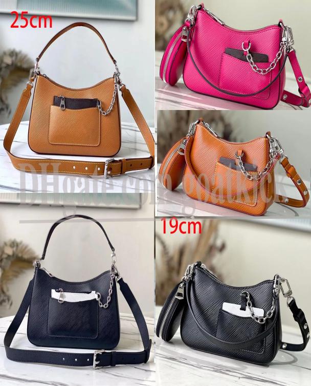 

Marellini Shoulder Bags Marelle Tote Mm Women Handbags Luxurys Lady Crossbody Classic Flowers real Leather Messenger Purses Chains8347702, Sky blue