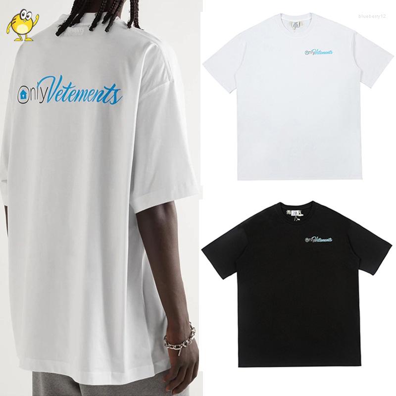 

Men' T Shirts Mens T-shirt Oversize Fashion Spring Summer Men Woman Black White Short Sleeve Blue Letter Logo Tees