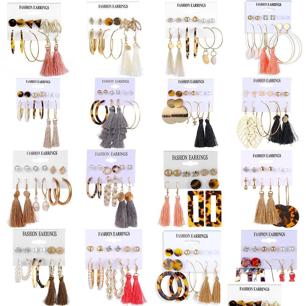 

Dangle Chandelier Handmade Earring Set Lightweight Tassel Earrings Acrylic Hoop Stud For Women Statement Jewelry Valentines Day Gi Dhlea