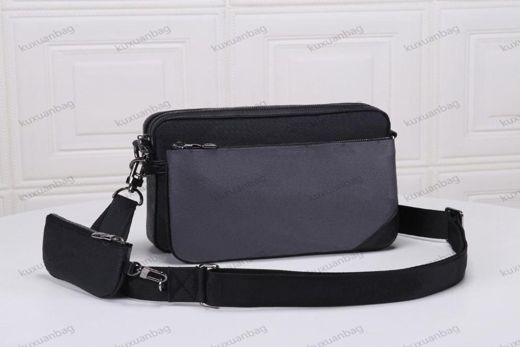 

Luxury Designer Bags L69443 men039s threepiece satchel 433 Messenger small postman bag cross body wallet for slanting suitable7116544, Beige