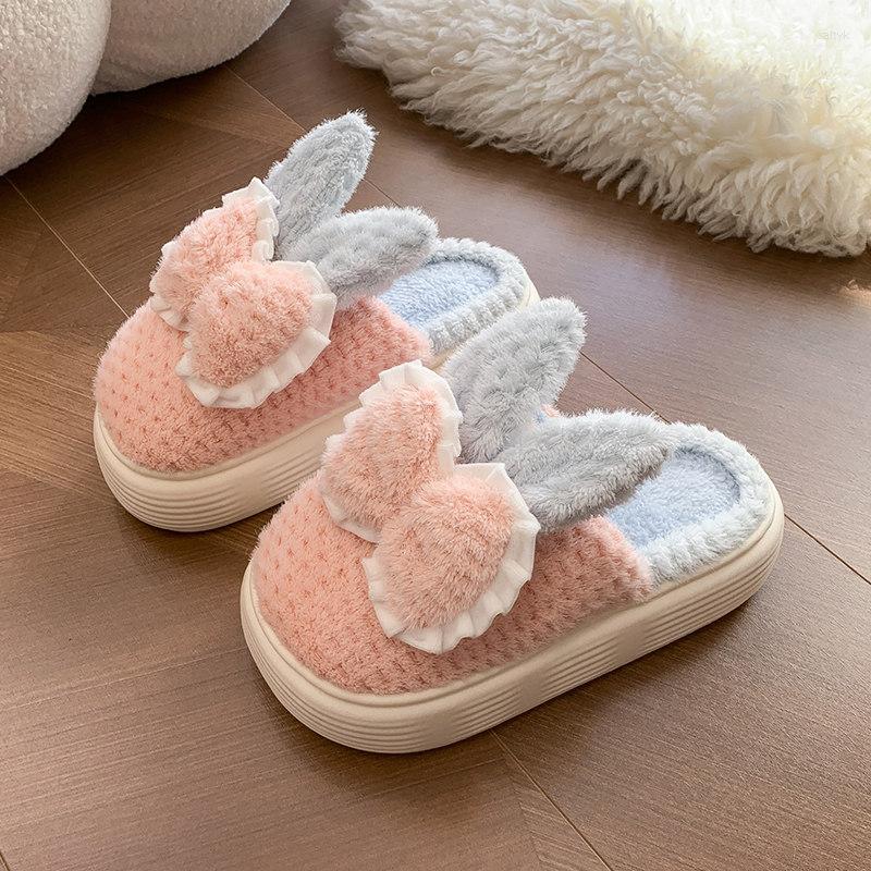 

Slippers Female Shoes Ladies' Cover Toe Winter Footwear Flock Platform Med 2023 Flat Rome Short Plush Slides With Heel Wom