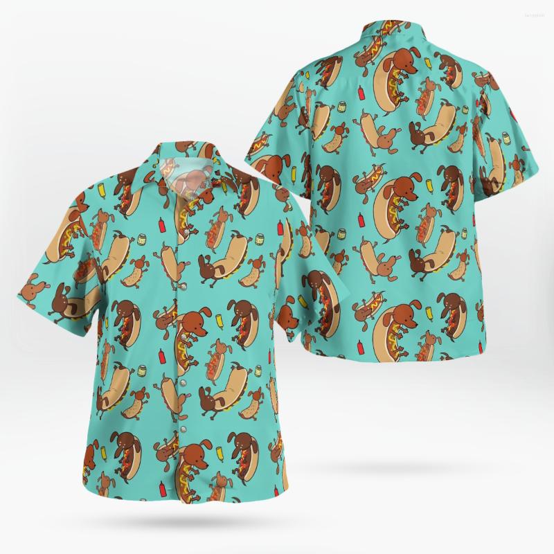 

Men' Casual Shirts 2023 3D Animal Dog Green Hawaii Anime Men Summer Short-sleeved Beach Shirt Oversize Camisa Masculina 5XL-3, 17