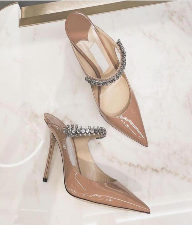 

EU3541 Elegant Woman Bing Baily Wedding Dress Shoes High Heels Women Crystal Pearl Strap Women039s Pumps Point Toe Sexy Lady W8259647, Mint green