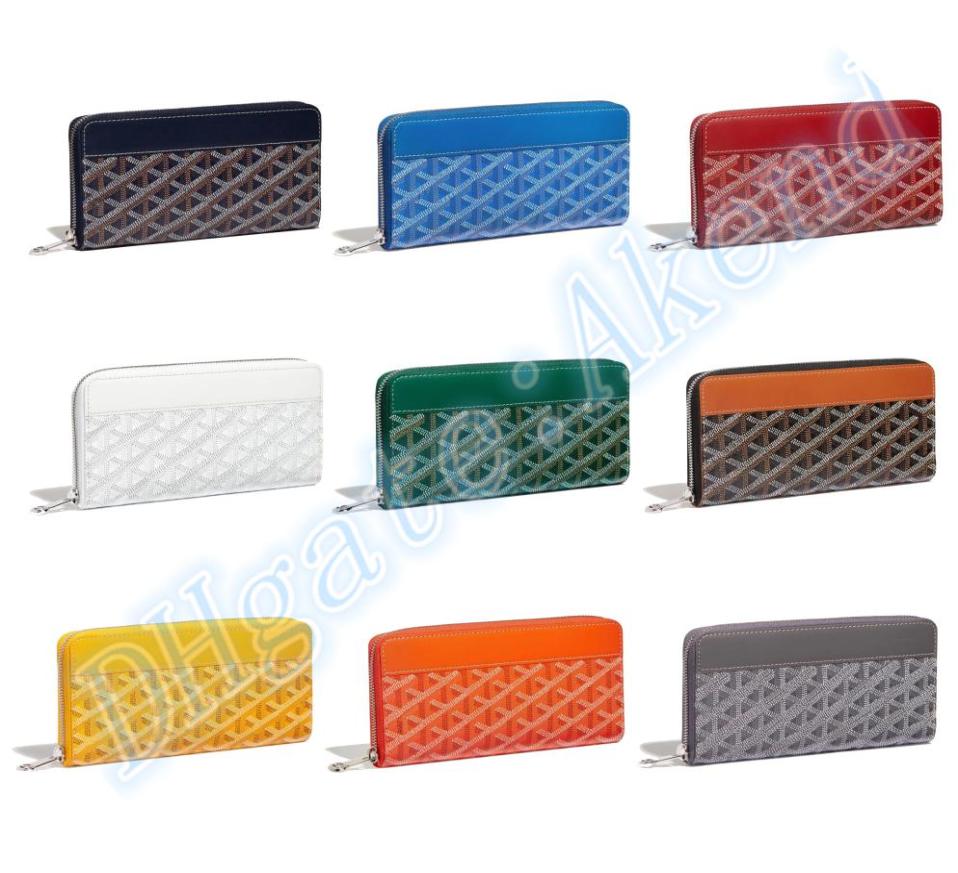 

luxury 12 card slots long Wallet coin purses Womens mens Designer wallets cards holder Goya classic with box key pouch Leather fam3652144, Blue