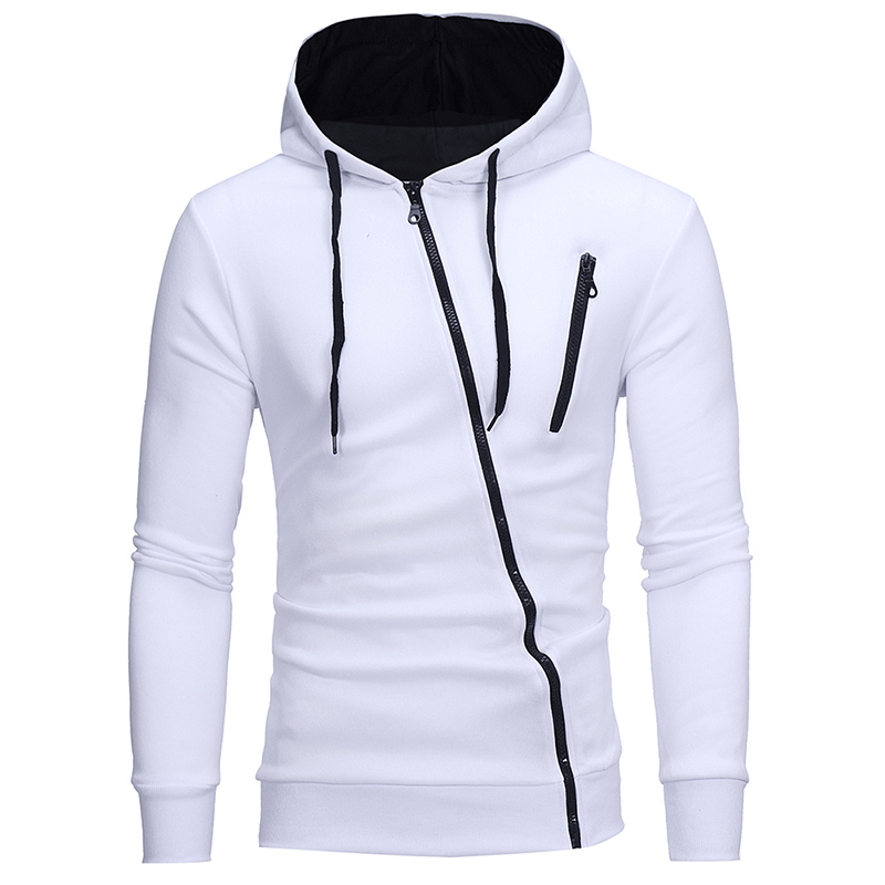 

Mens Fashion Solid Color Hoodies Zipper Cardigan Hoodie A Variety of Printed Clothes with Different Colors, White
