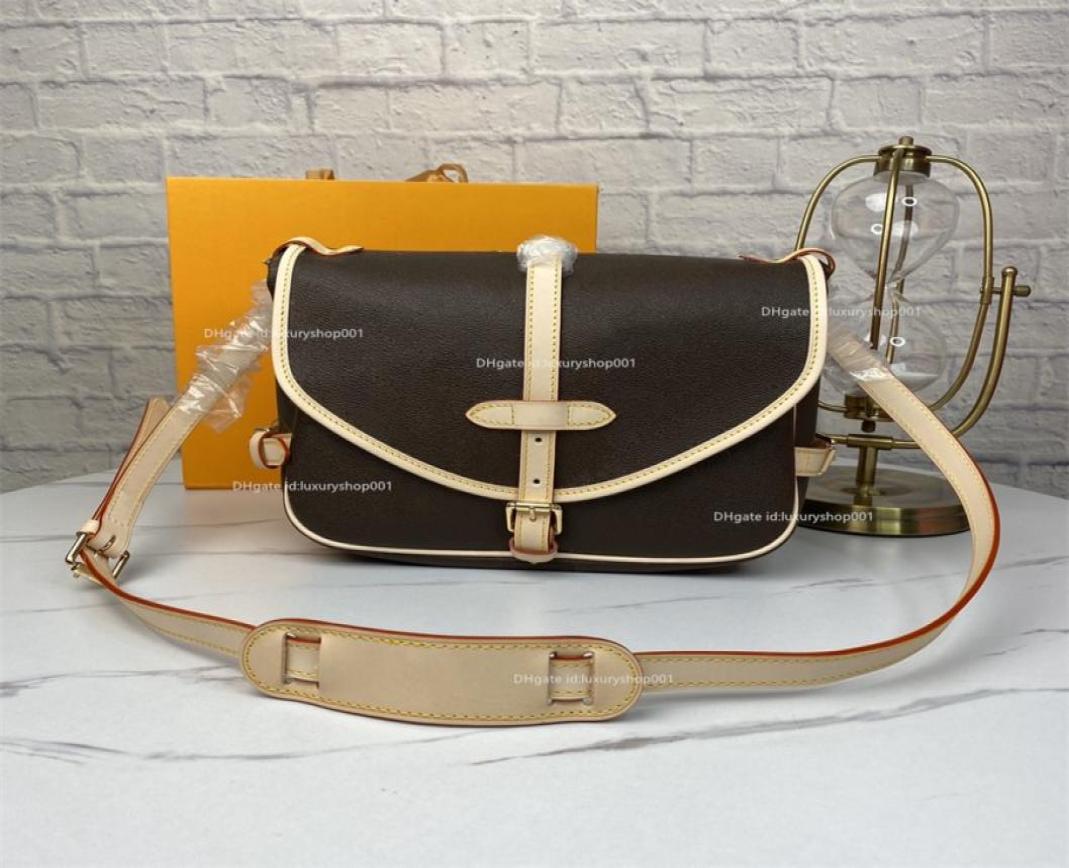 

premium 5A middle ages designer bags SAUMUR medium handbag women crossbody shoulder bag6413182, Brown