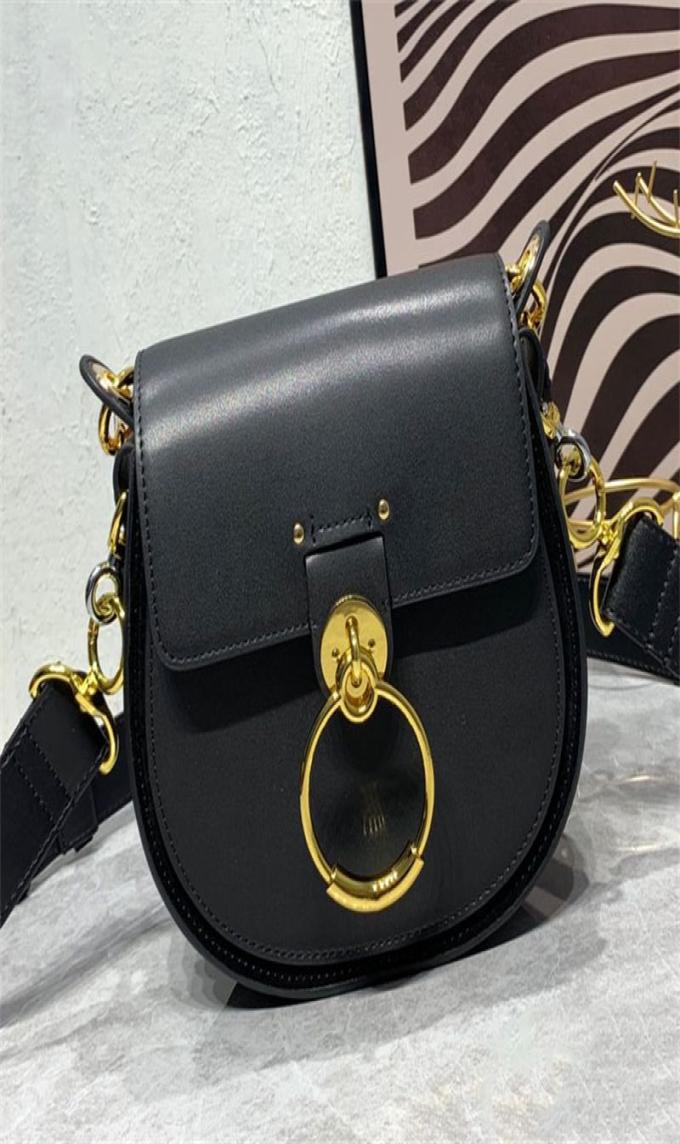 

Small Tess Bag Purse Shiny Leather Suede Handbag Round Shape crossbody Designer Luxury Flap With Magnet Closure Shoulder Bags Line6629430, Black