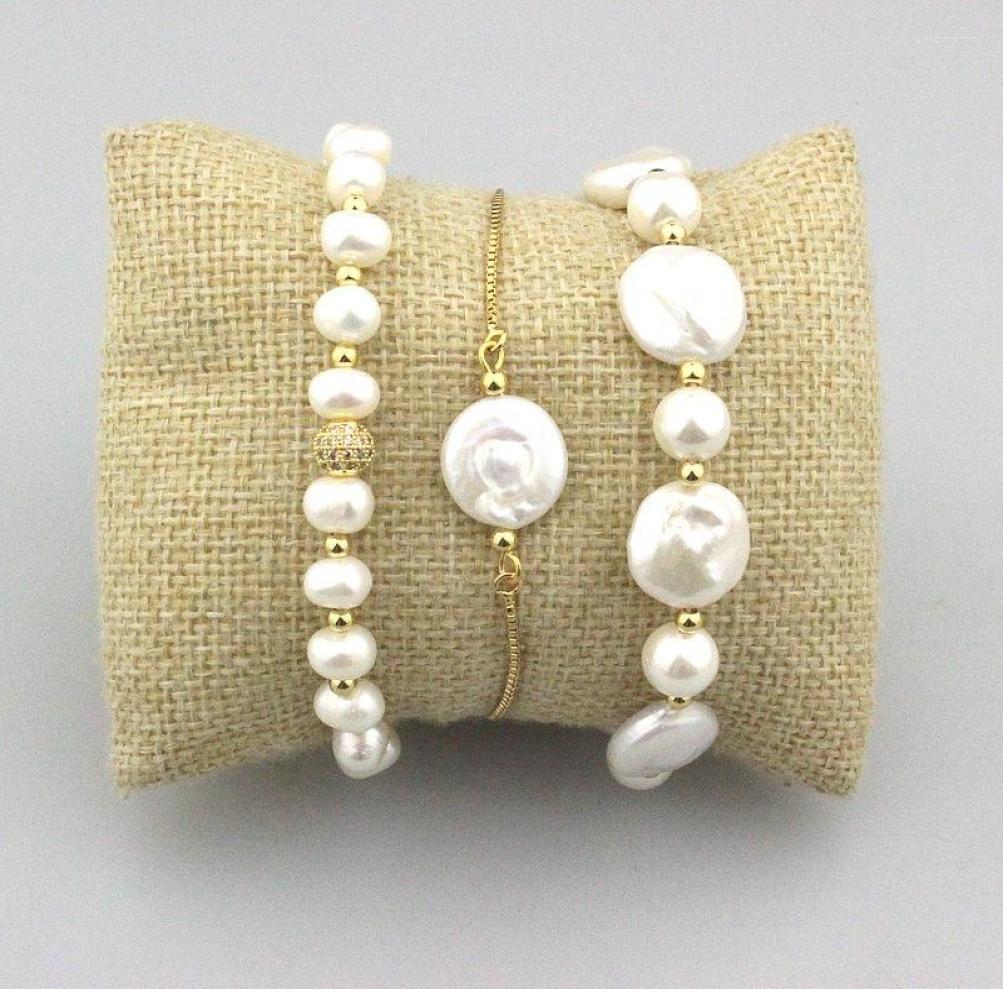

Link Bracelets 10pcslot Fashion Cute Pearl Bracelet Freshwater Charm Adjustable Handmade Connector Elastic Jewelry4663993