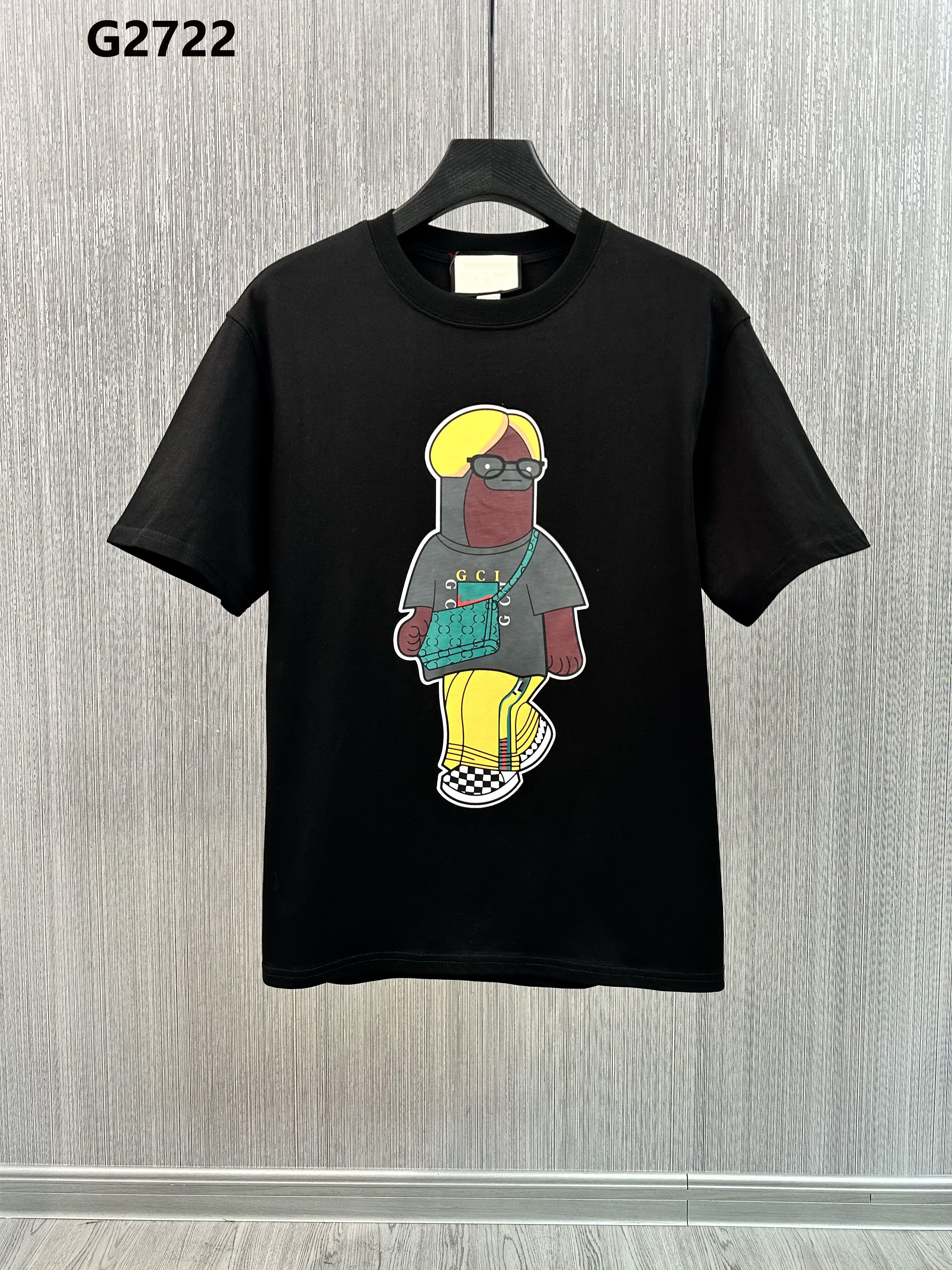 

Brand designer men's T-shirt fashion casual women's short sleeved shirt anime pattern printed pure cotton round neck top M-3XL