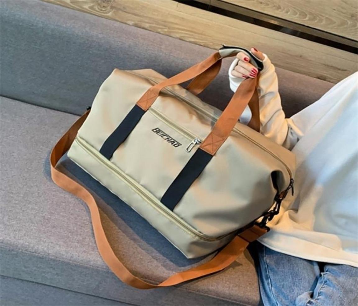 

Duffel Bags Unisex Large Capacity Tote Women Weekender Travel Men Sports Shoulder Waterproof Duffle Foldable Luggage 2211018358220, Blue
