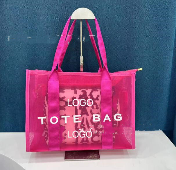 

New American Fashion Pvc Transparent Beach Women's Bag Beach Bag Large Capacity Fashion Tote Bags, Aspic