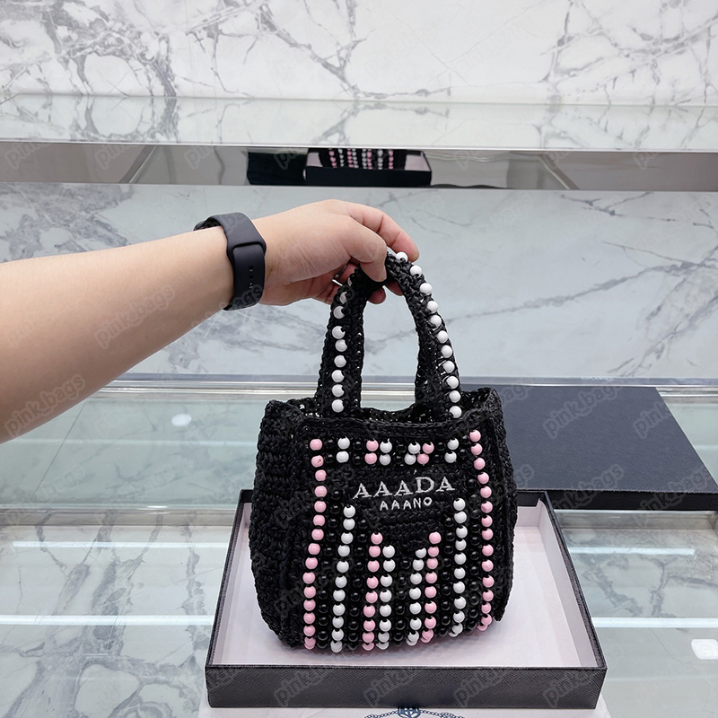 

Fashion Summer Straw Raffia Beach Bags Womens Luxury Designer Brand P Ladies Clutch Tote Crossbody Travel Shoulder Bag Handbag 2305251BF, P#black