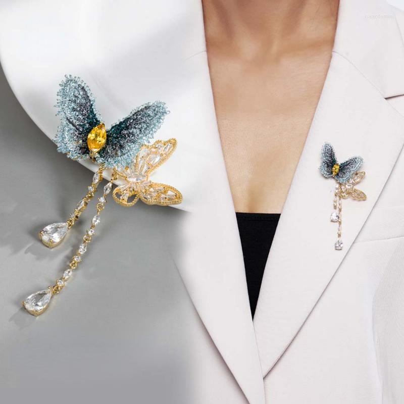 

Brooches Forest Style Lace Butterfly Tassel Brooch Embroidery Insect Chest Flower For Women Cardigan Suit Pin Accessories