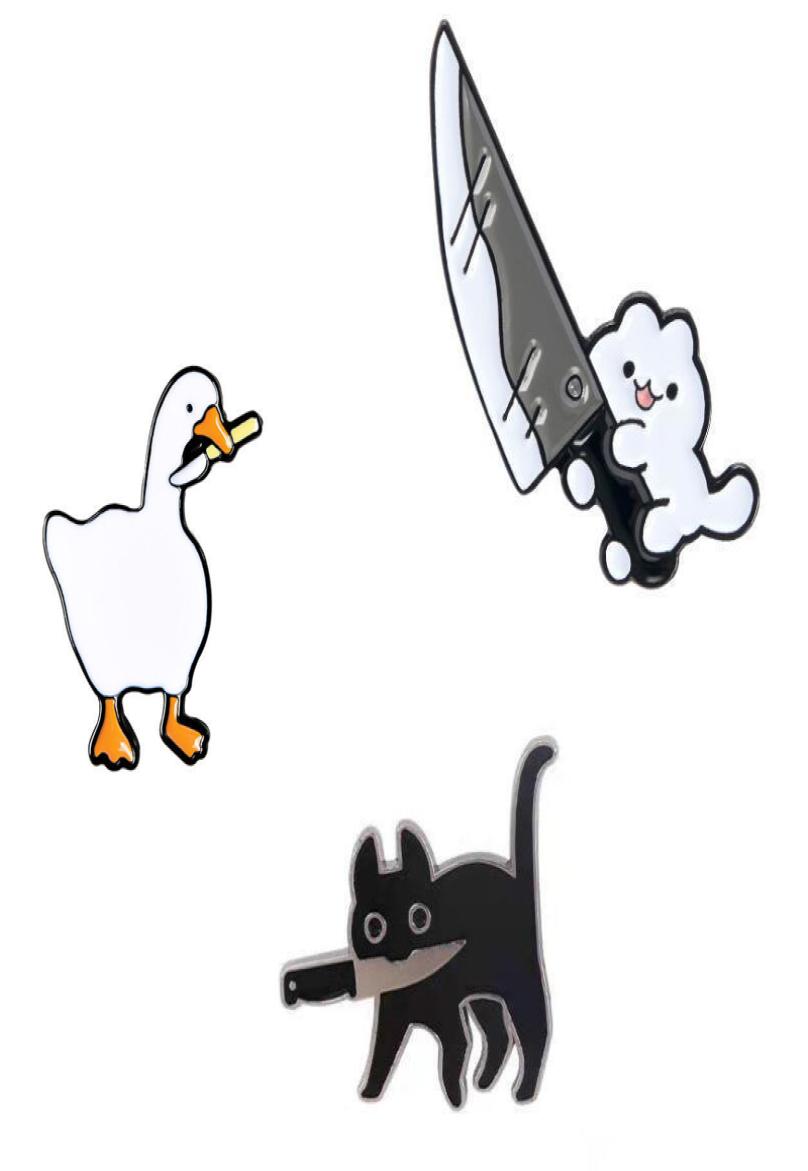 

Cartoon Cute Cat Knife Funny Dagger Shape Women Brooches Simplicity Popenamel Pin Lapel Badges Brooch Jewelry Exquisite Personali4971421
