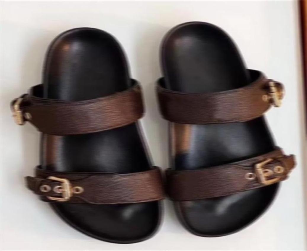 

Slippers BOM DIA FLAT MULE Cool Effortlessly Stylish Beach Slides 2 Straps with Adjusted Gold Buckles Women Summer Men andwomen al4080692, Blue