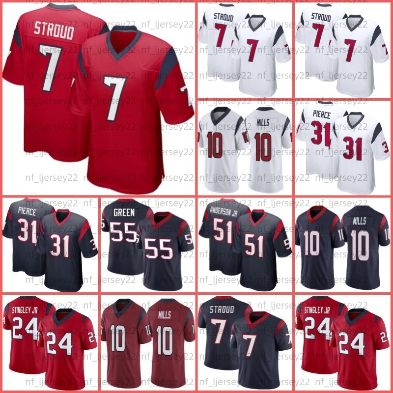 

C.J. Stroud Football Jersey Will Anderson Jr Jalen Pitre Dameon Pierce Davis Mills John Metchie III Kenyon Green Devin Singletary Dalton Jimmie Ward, Men jersey
