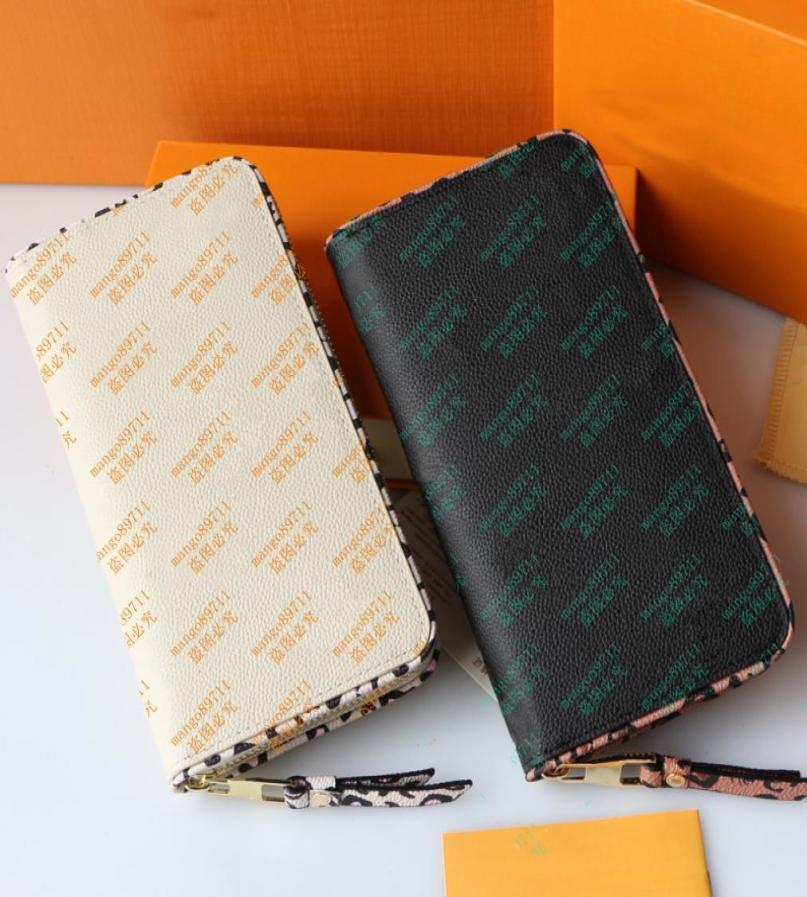 

Single Zipper WALLET Money Coins Men Leather Purse Card Holder Long Business women Wallets withe box9613505, Black